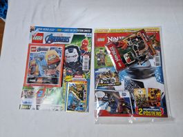 2 magasines Lego + deux minifigures (Avengers + Ninjago)