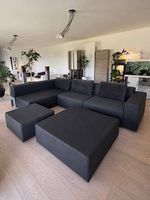 DIVANO MODULARE DI DESIGN XXL CON 2 POUF 