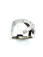 CHAUMET. Collection "Liens", bague or blanc 18K et diamants