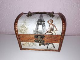 Schmuckkistchen Holzkistchen Schatztruhe Eifelturm Paris