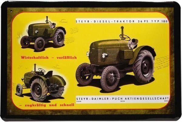 Steyr Schilder: Blechschild-STEYR DIESEL TRAKTOR TYP180 – Neu und originalverpackt aus Rupperswil von big-one-sale