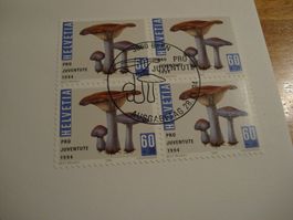 Pro Juventute 1994, FDC Satz + 4erblocks, 5 Belege