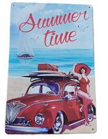 SUMMER TIME GIRL Oldtimer Vintage - Blechschild  (neu/OVP)