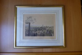 Stich Biel - Rahmen 31 x 36 cm handvergoldet 23 Karat