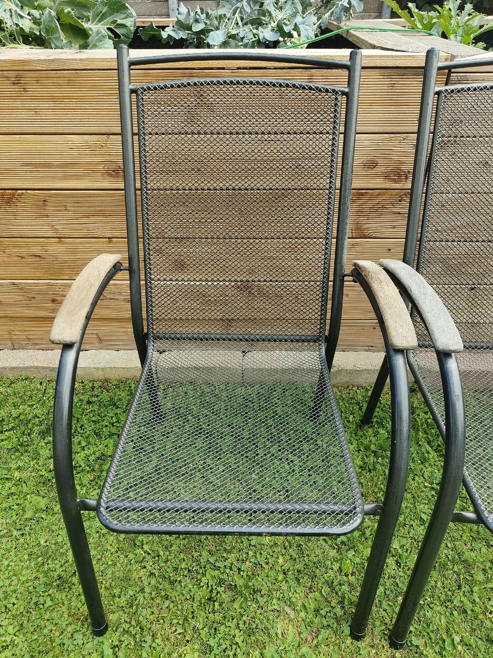 Sedie: Gartenstühle Metall Holz 4 Stk  – Usato da Lachen SZ venduto da jimmygoal13 1