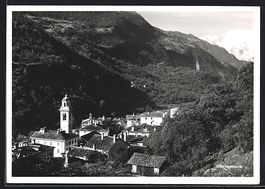 AK Castasegna, Panorama mit Bergen, 1955