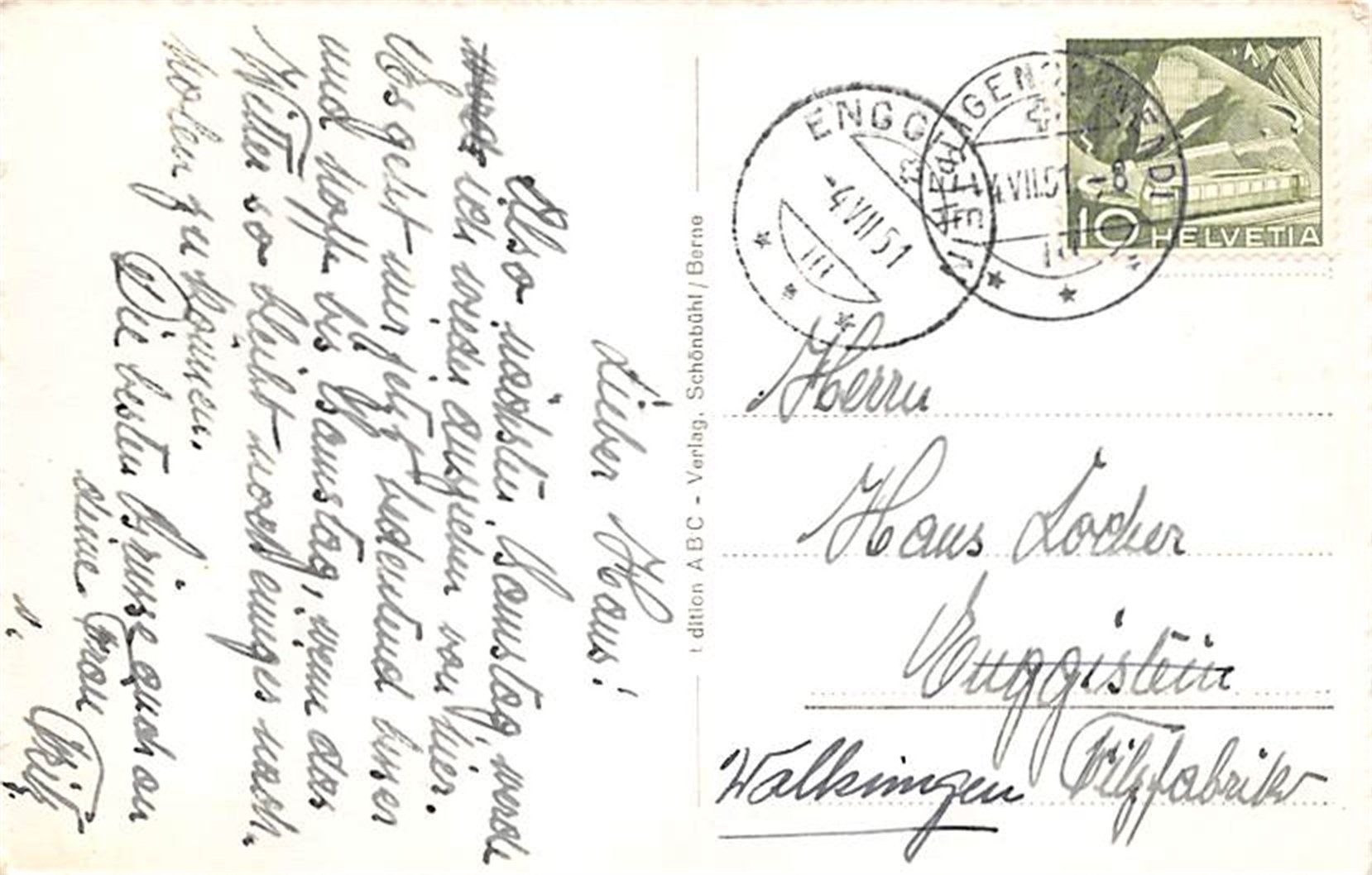Ansichtskarten: Heiligenschwendi – Gebraucht aus Ottikon b.Kemptth. von Neptun1974 1