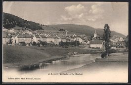 AK Vallorbe, Panorama et le Suchet, 1906