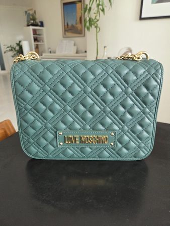 Love Moschino Handbag Green Quilted Chain Shoulder Bag