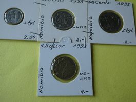 Namibia 1993,   4 alte Münzen