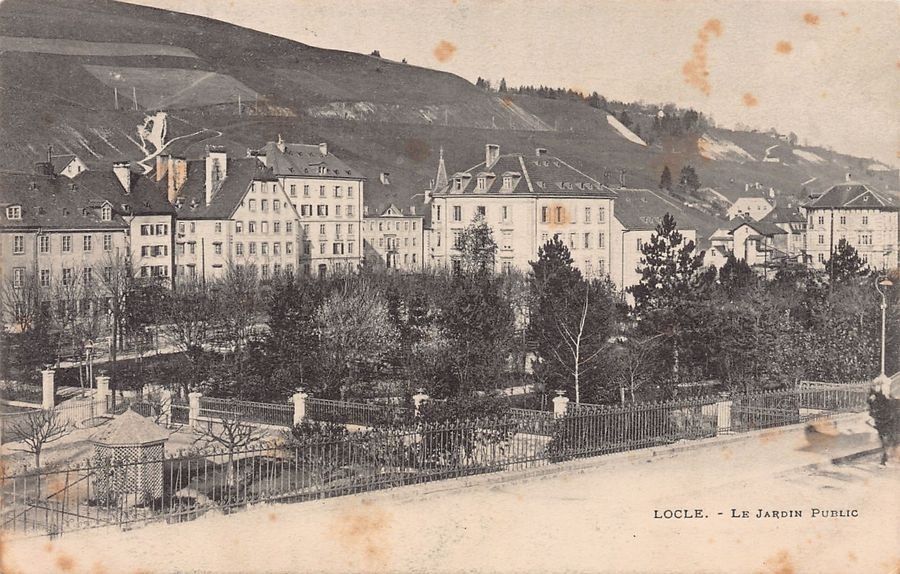 Cartoline postali: Locle, le Jardin Public, vers 1900 – Usato da Frauenfeld venduto da POML