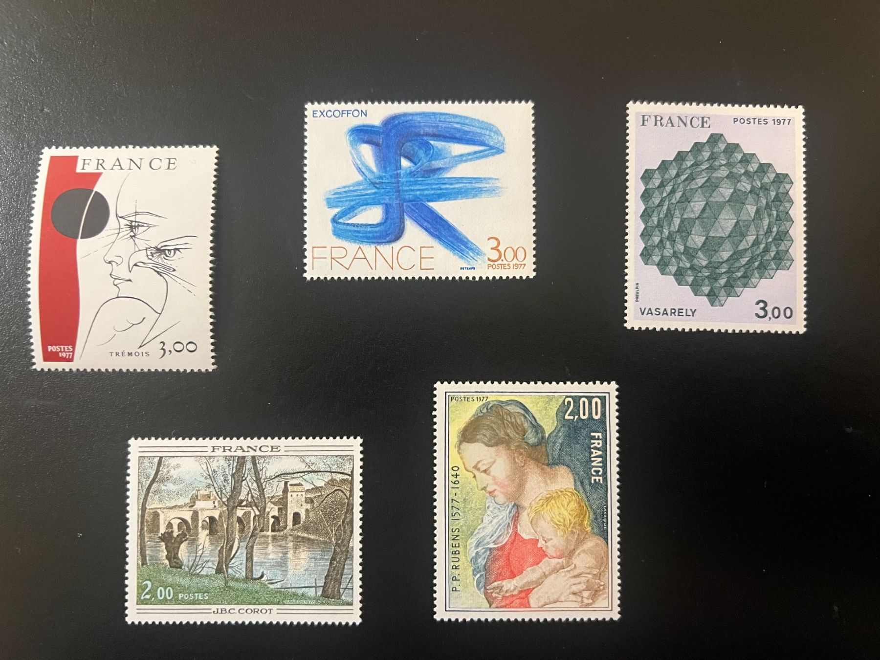 Tutti i francobolli: Musée Imaginaire 1977 5 Tableaux Neufs** – Nuovo e nell'imballaggio originale da Lausanne venduto da ffhoud
