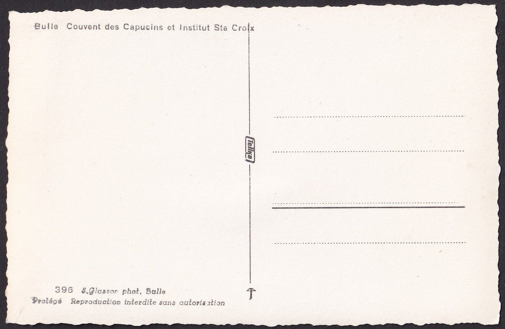 Cartoline postali: Bulle Couvent des Capucins et Institut Ste Croix – Usato da Olten venduto da clotaldi 1
