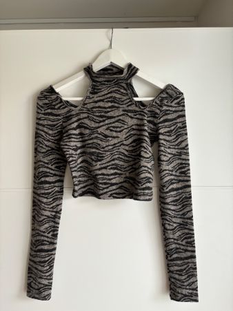 Bershka Top langarm gemustert (S)