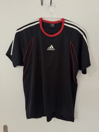 Adidas T-Shirt Vintage Herren Schwarz Rot Grösse S Climalite