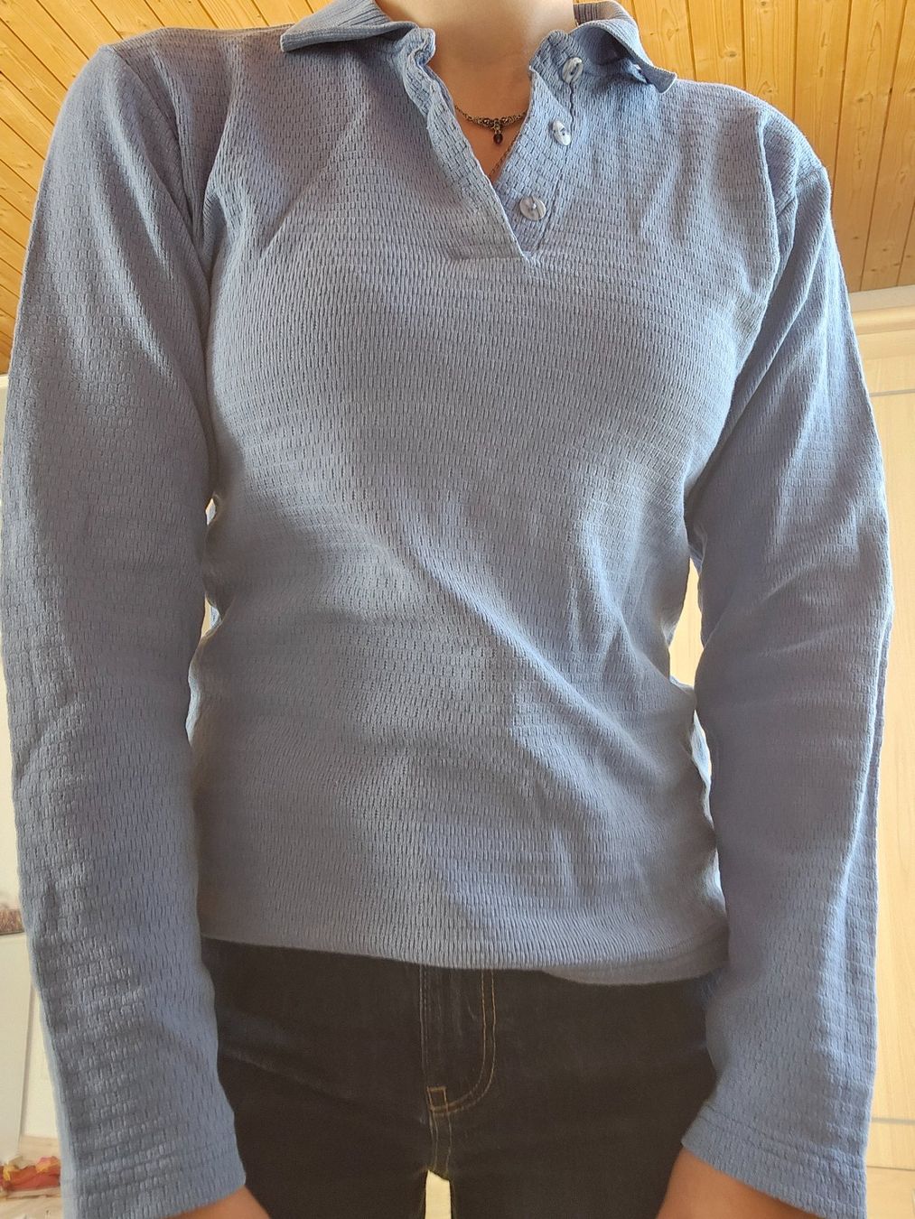 Magliette Polo: Hellblaues Langarm-Poloshirt / Grösse S – Usato da Ettenhausen TG venduto da nwi_72y8 1