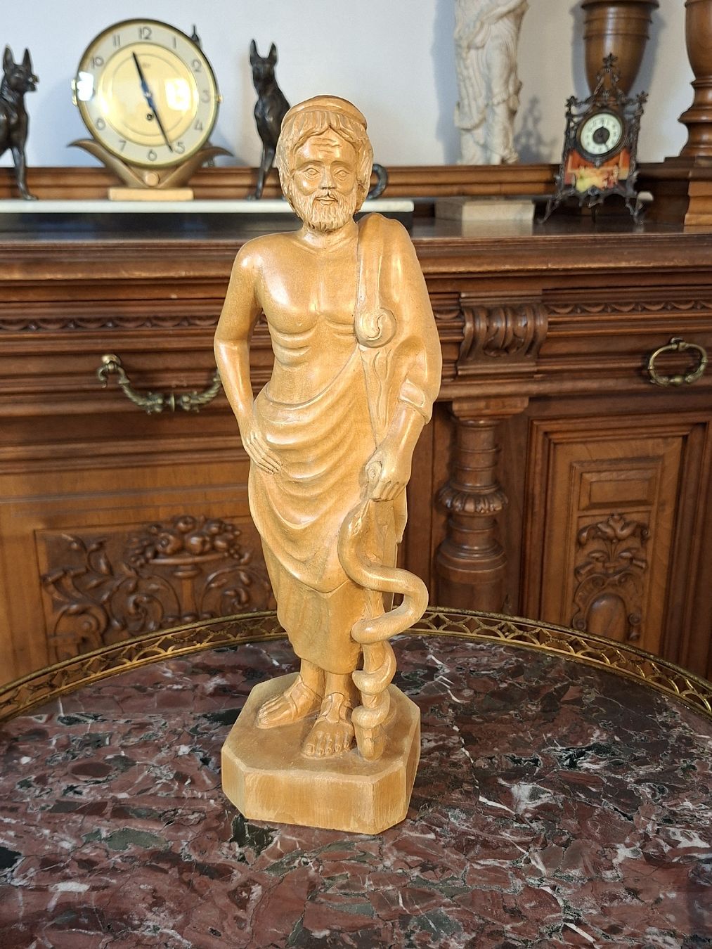 Statuette:  Holzfigur Asklepios Äskulap  – Usato da Steffisburg venduto da ZeitReise_