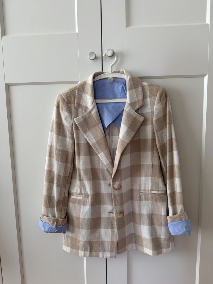Jacken: Blazer beige-weiss kariert S – Gebraucht aus Winterthur von lilly021