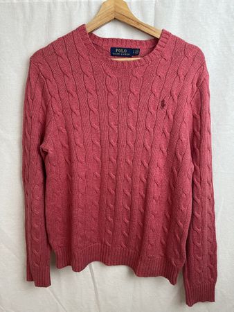 Pull Ralph Lauren Tricot torsadé Rose