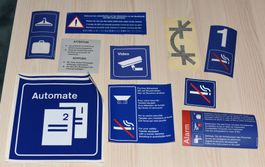 Lot d'autocollants ferroviaires