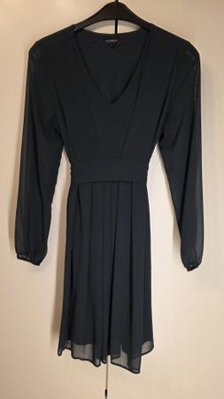 Still-Cocktailkleid dunkelgrün Grösse L Langarm