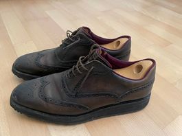 Bally Herren-Schnürschuhe, dunkelbraunes Leder, Grösse 45