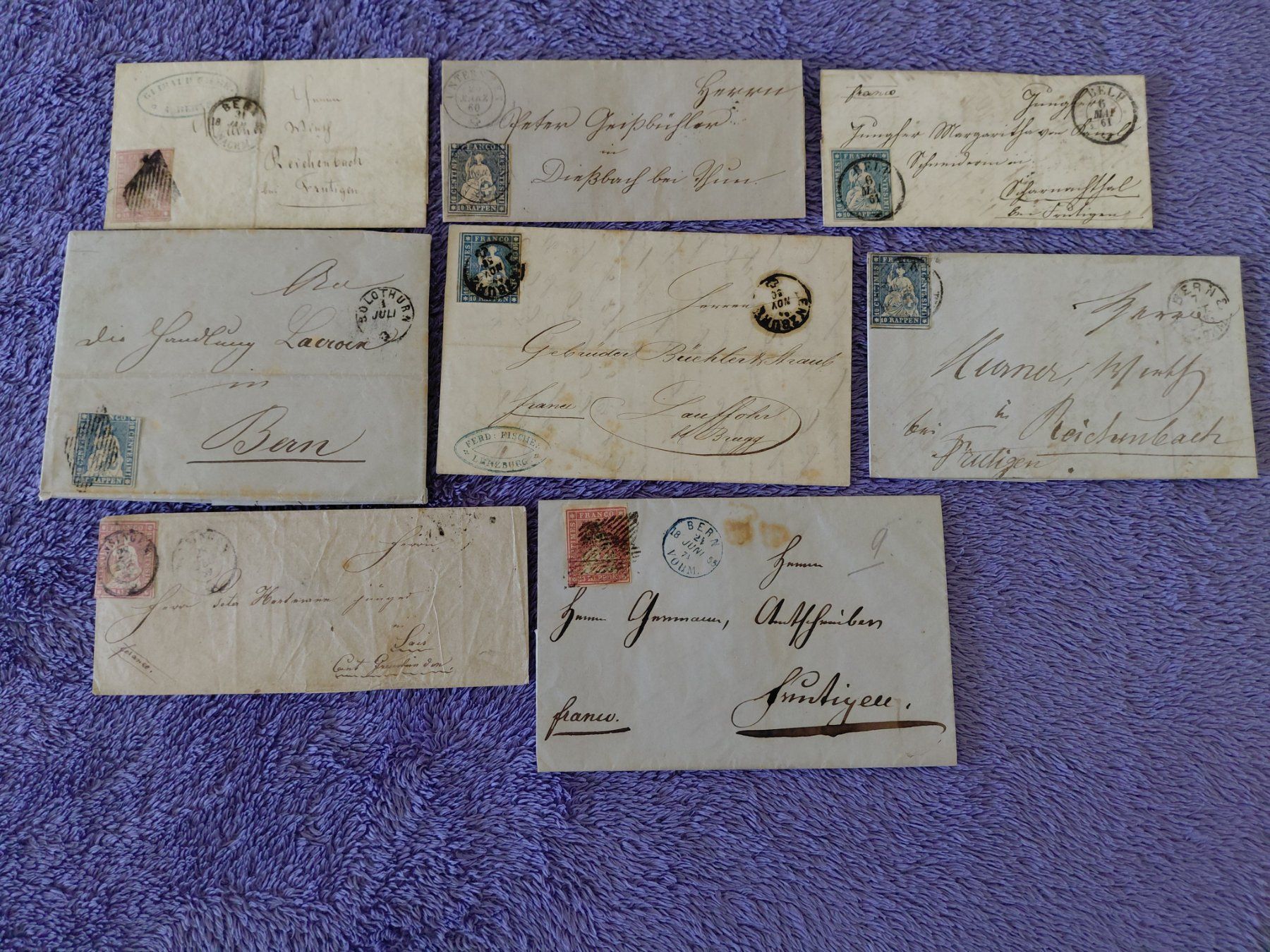 Tutti i francobolli: Schönes Set Strubeli Briefe ab 1858 – Usato da Horw venduto da Onurb008