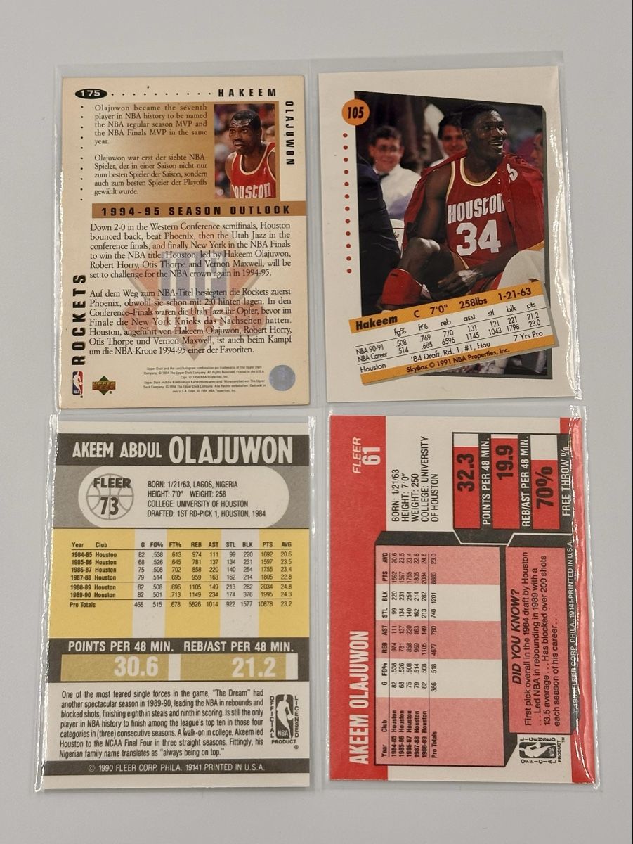 Nba Carte collezionabili: Hakeem Olajuwon Sammlung 4x NBA Trading Card – Usato da Lyss venduto da Swissmantis 4