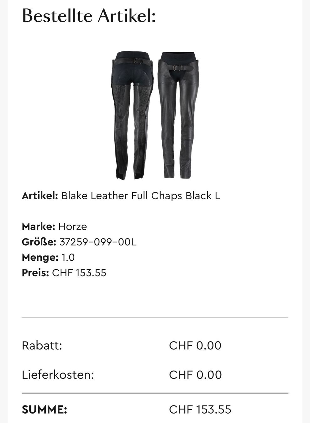Hosen: Reiterhose aus Leder – Neu und originalverpackt aus Schwarzenburg von beat047