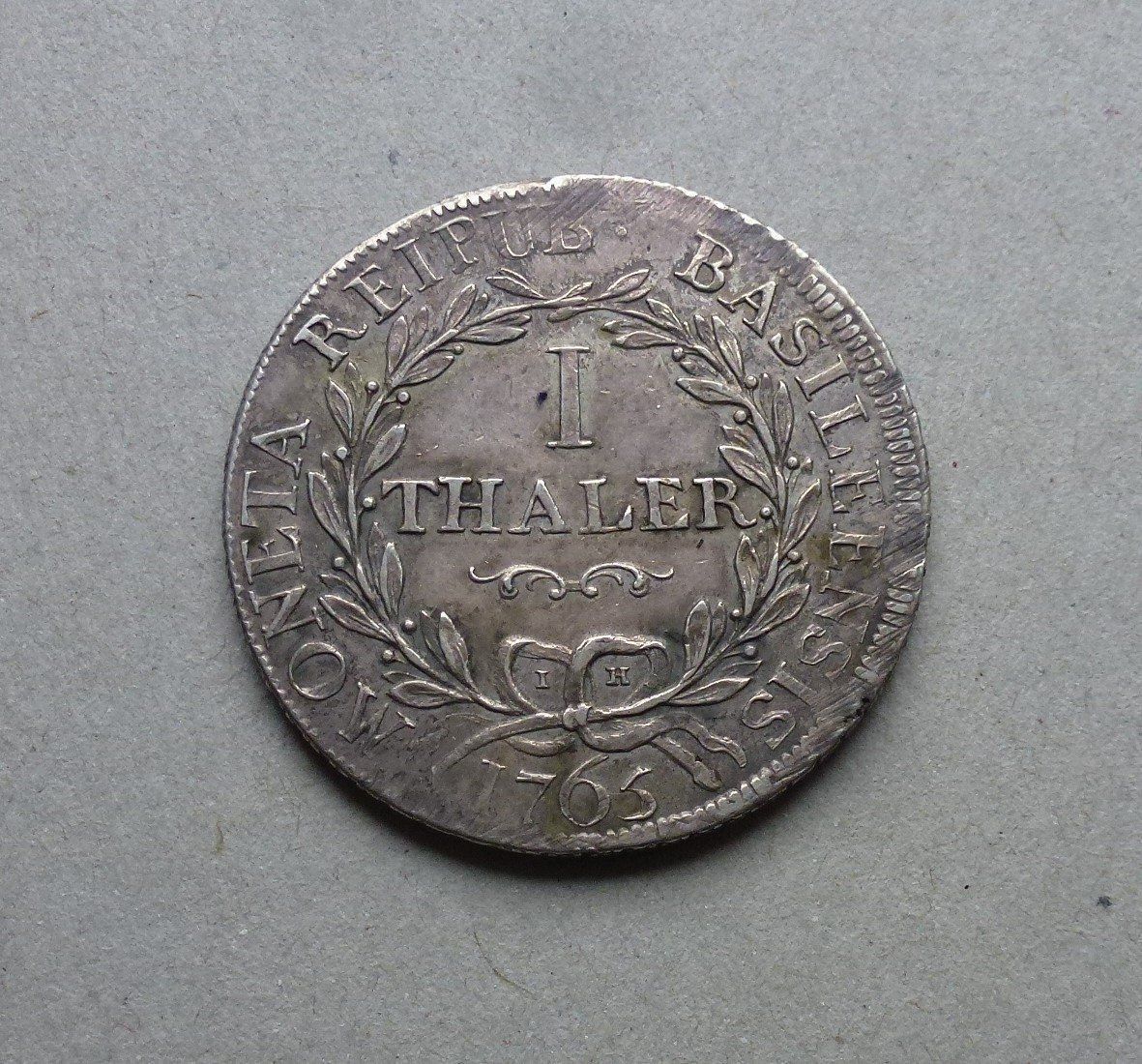 Alle Münzen: Basel ++ 1 Taler 1765, gute Erhaltung – Gebraucht aus Walkringen von Casablanca777 1