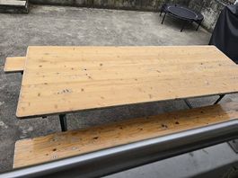 RESERVIERT Festbank Tisch und 2 Sitzbänke