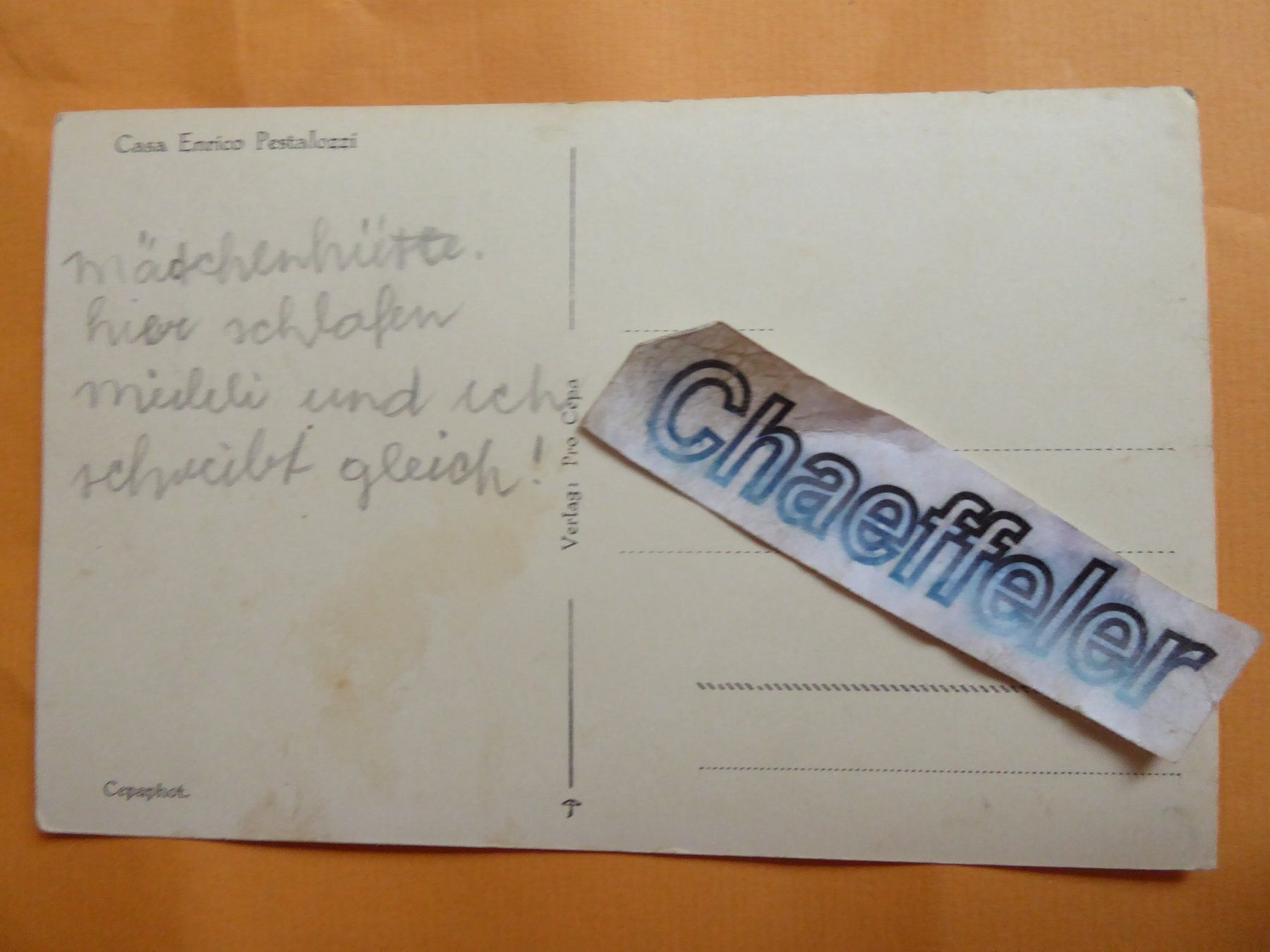 Cartes postales: Casa Enrico Pestalotti – D'occasion à Zürich par Chaeffeler 1