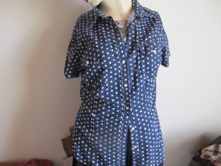 leichte Sommerbluse Bluse Gr. ca. M/L Tupfen-Dessin