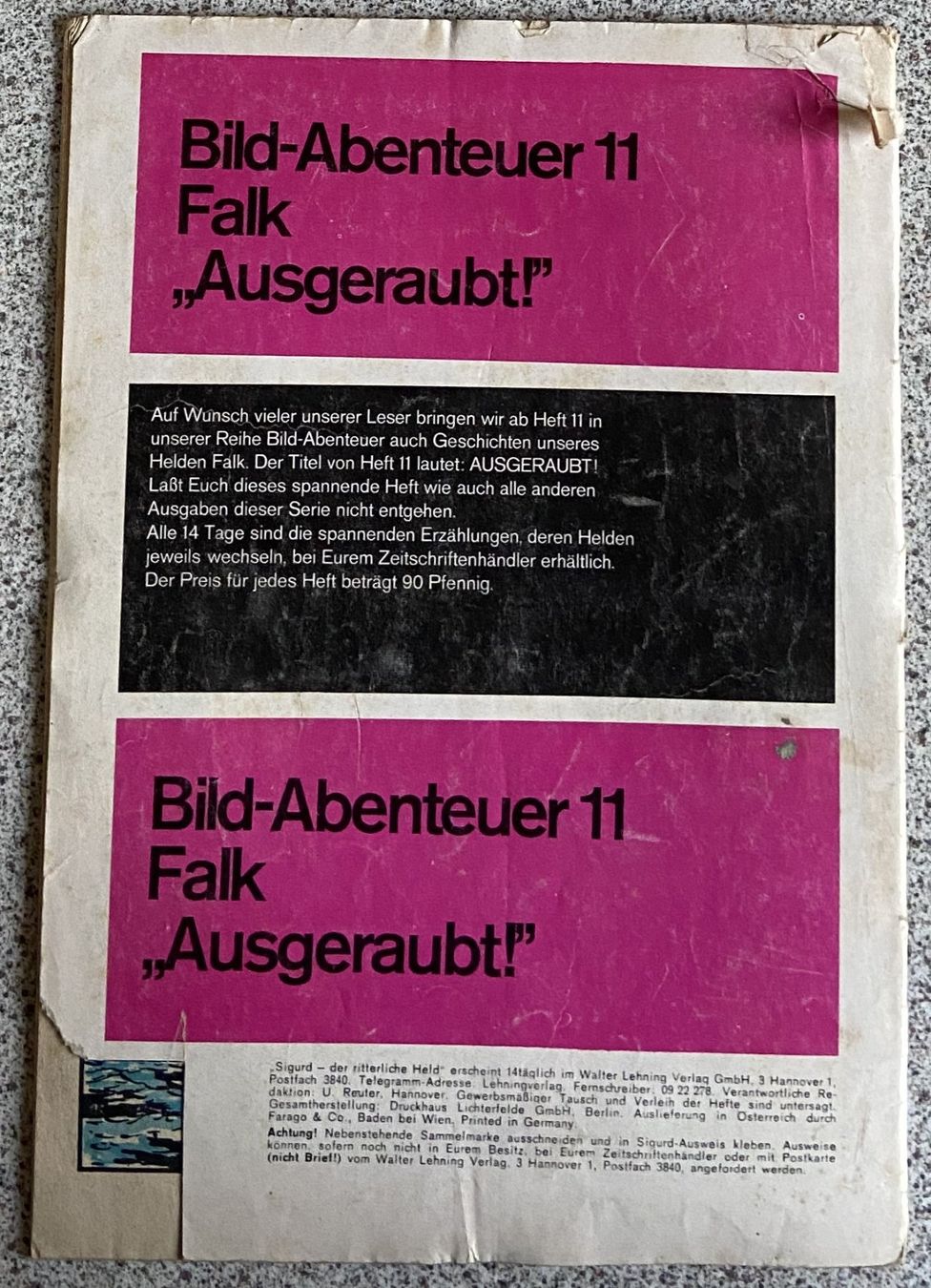 Fumetti: Comic Hefte Sigurd Der Ritterliche Held  Nr. 192, 194, – Usato da Böckten venduto da Hansi36 1