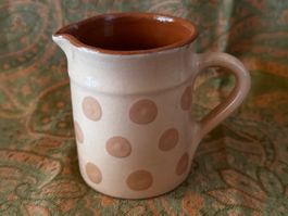 Pot à crème en terre cuite ? motif pois vintage