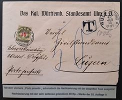 Seltene Portomarke SBK 27A 32. Auflage auf Auslandsbrief