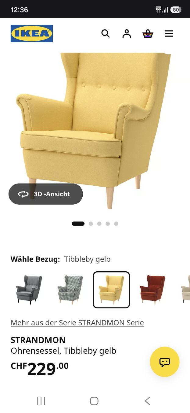 Ikea Poltrone: IKEA STRANDMON Ohrensessel inkl. Hocker – Usato da Thun venduto da tri-tra-trio 1