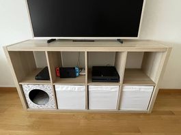 IKEA KALLAX 2×4 Eicheneffekt inkl. Boxen & Katzenhöhle