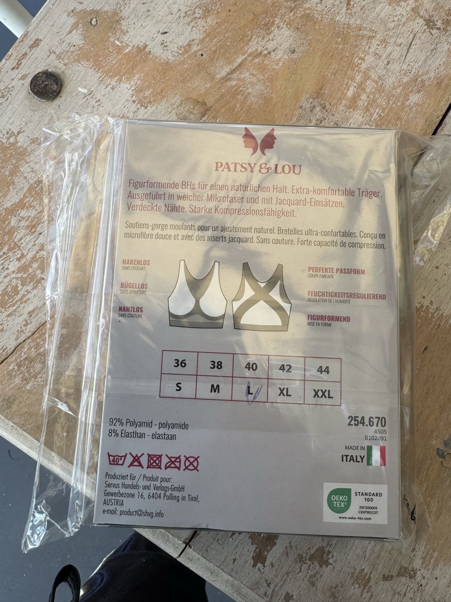 Sonstige Unterwäsche: 3er Pack Sport BH Patsy & Lou schwarz Groesse L – Neu und originalverpackt aus Visp von Pastis 2