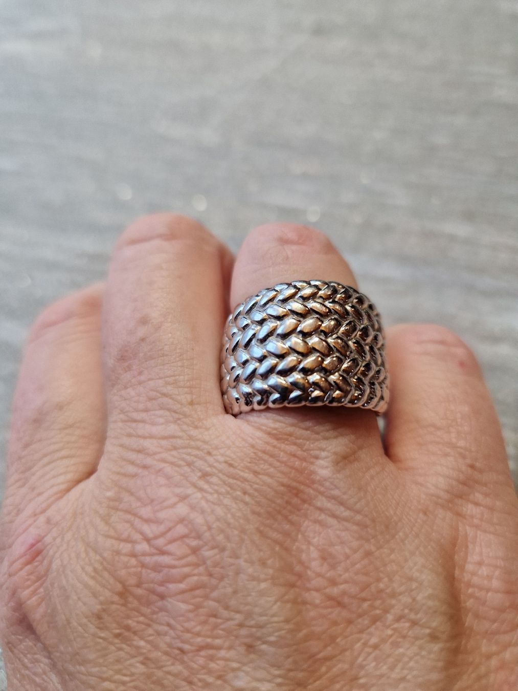 Pierre Lang Anelli: Ring rhodiniert Strickmuster Pierre Lang – Usato da Lichtensteig venduto da Cocabana_16 1