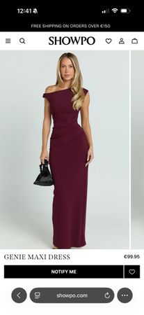 Showpo Genie Bordeaux Maxi Dress (XS, Gr 34)