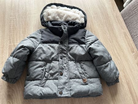 Kapuzen Winterjacke für Kinder dunkelgrau von H&M Gr.86