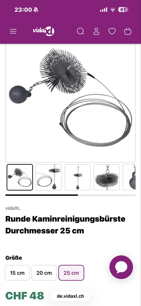 Altro per la casa: Kaminreinigungsbürste – Nuovo e nell'imballaggio originale da Kallnach venduto da Claudia0148