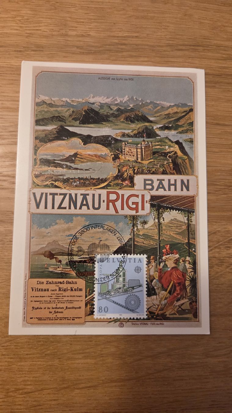 Alle Briefmarken: 1987 Maximumkarte Vitznau-Rigi-Bahn – Gebraucht aus Arni AG von Moth68