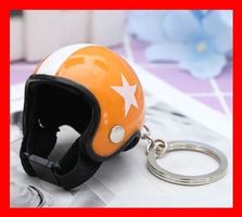 Schlüsselanhänger Vintage Star ORANGE Motorradhelm Mofa Töff