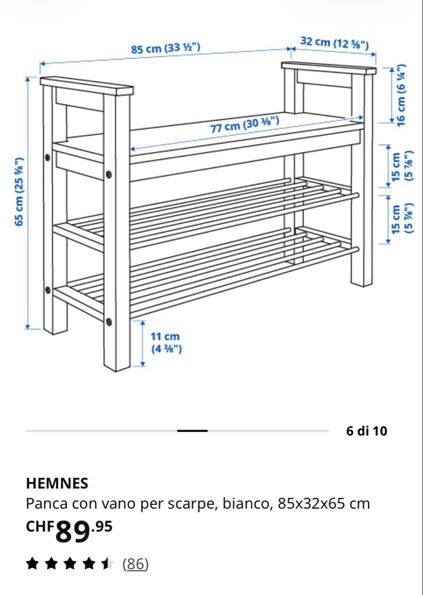 Scaffali: IKEA HEMNES white shoe rack – Usato da Zürich venduto da ben_8qr8 2