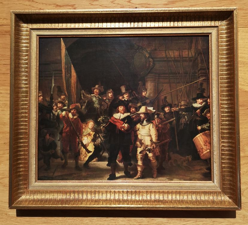 Die Nachtwache antiker Bilderrahmen a. Holz vergoldet Kaufen auf Ricardo