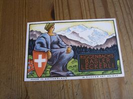 alte Reklame Karte Riggenbach's Basler Leckerli