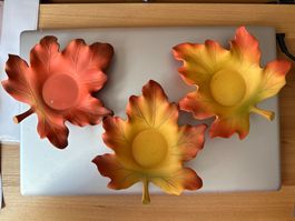 Drei Dekoschalen Ahornblatt Design gebraucht Zustand
