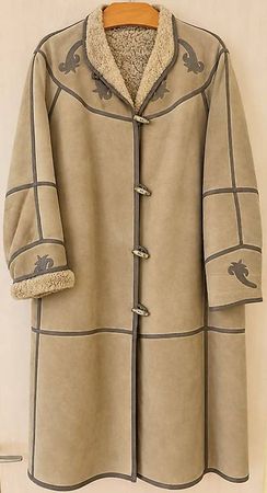 Vintage Lammfellmantel  Camel Wintermantel Gr L